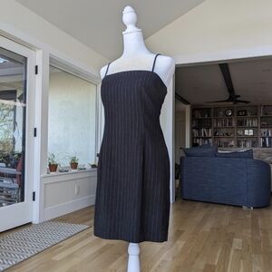 Black Pinstripe Mini Dress